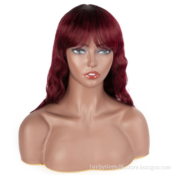 Rebecca Fashion wholesale 18 to 20inches Body Wave  remy brazilian human hair cheap machine made wigs 100 human hair wigs